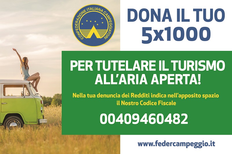 Dona il tuo 5×1000 per tutelare il turismo all’aria aperta !